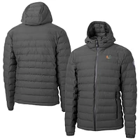 Men's Cutter & Buck Gray Miami Hurricanes Mission Ridge Eco Insulated Repreve Hooded Full-Zip Puffer Jacket
