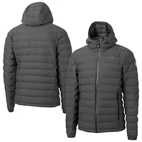 Men's Cutter & Buck  Gray UTEP Miners Mission Ridge Eco Insulated Repreve Hooded Full-Zip Puffer Jacket