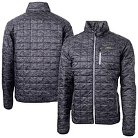 Men's Cutter & Buck  Black James Madison Dukes Rainier Eco Insulated Camo PrimaLoft Full-Zip Puffer Jacket