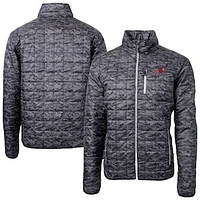 Men's Cutter & Buck  Black Jacksonville State Gamecocks Rainier Eco Insulated Camo PrimaLoft Full-Zip Puffer Jacket