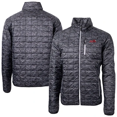 Men's Cutter & Buck  Black Jacksonville State Gamecocks Rainier Eco Insulated Camo PrimaLoft Full-Zip Puffer Jacket