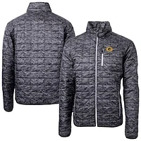 Men's Cutter & Buck  Black Grambling Tigers Rainier Eco Insulated Camo PrimaLoft Full-Zip Puffer Jacket
