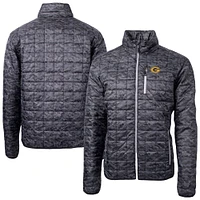 Men's Cutter & Buck  Black Grambling Tigers Rainier Eco Insulated Camo PrimaLoft Full-Zip Puffer Jacket