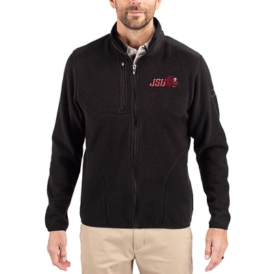 Men's Cutter & Buck Black Jacksonville State Gamecocks Cascade Eco Fleece Full-Zip Jacket
