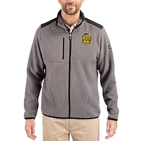 Men's Cutter & Buck Gray Missouri Tigers Cascade Eco Fleece Full-Zip Jacket