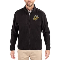 Men's Cutter & Buck Black Baldwin Wallace Yellow Jackets Cascade Eco Fleece Full-Zip Jacket