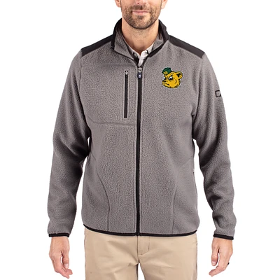 Men's Cutter & Buck Gray Baylor Bears Cascade Eco Fleece Full-Zip Jacket