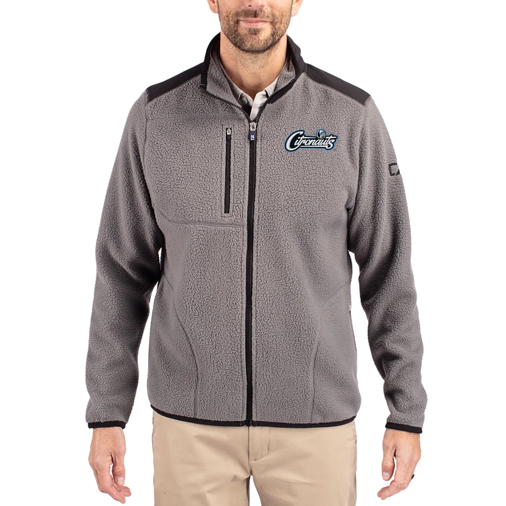 Men's Cutter & Buck Gray UCF Knights Cascade Eco Fleece Full-Zip Jacket