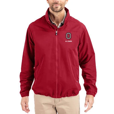 Men's Cutter & Buck Scarlet Ohio State Buckeyes Charter Eco Recycled Full-Zip Jacket