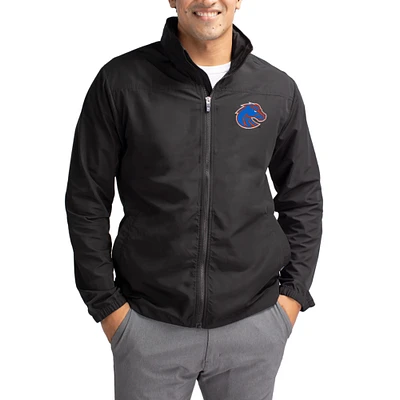 Men's Cutter & Buck Black Boise State Broncos Charter Eco Recycled Full-Zip Jacket