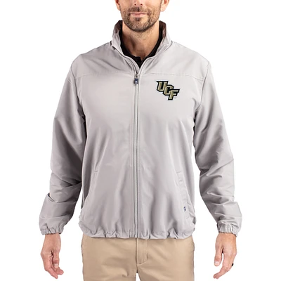 Men's Cutter & Buck Gray UCF Knights Charter Eco Recycled Full-Zip Jacket