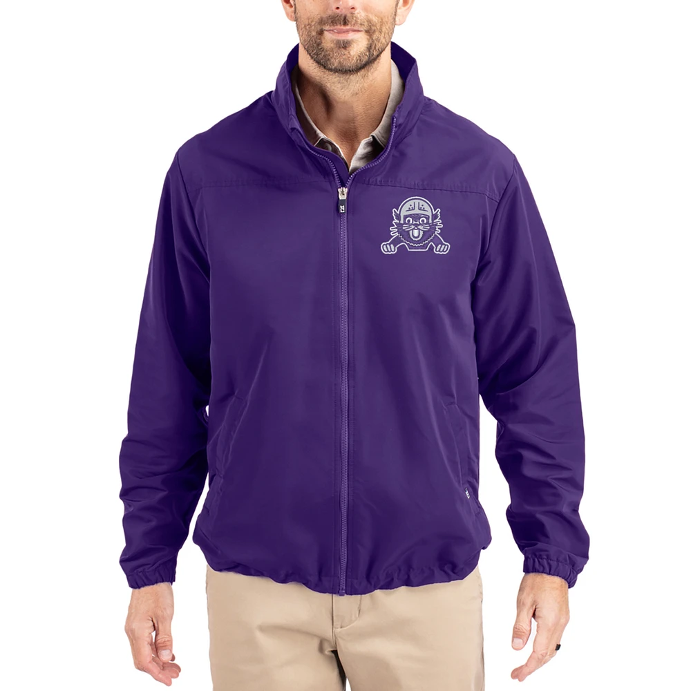Men's Cutter & Buck Purple Northwestern Wildcats Charter Eco Recycled Full-Zip Jacket