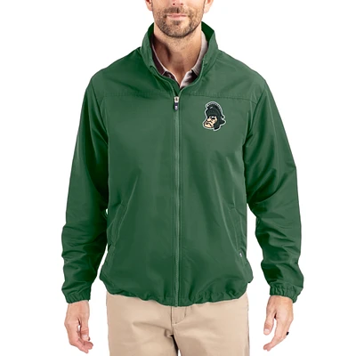 Men's Cutter & Buck Hunter Green Michigan State Spartans Charter Eco Recycled Full-Zip Jacket