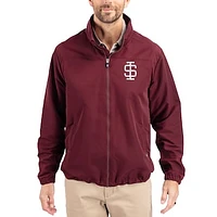 Men's Cutter & Buck Maroon Southern Illinois Salukis Charter Eco Recycled Full-Zip Jacket