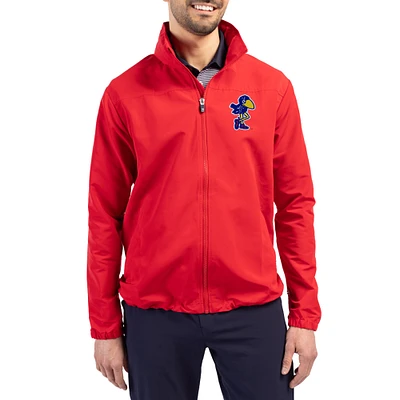 Men's Cutter & Buck Kansas Jayhawks Charter Eco Recycled Full-Zip Jacket