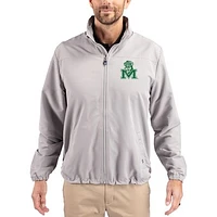 Men's Cutter & Buck Gray Marshall Thundering Herd Charter Eco Recycled Full-Zip Jacket