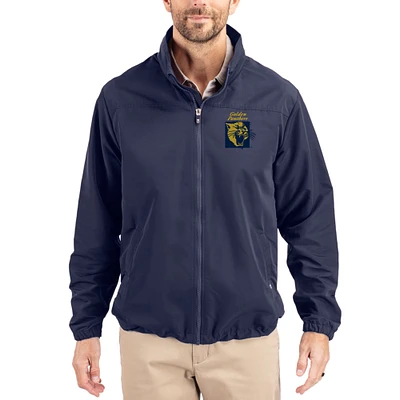 Men's Cutter & Buck Navy FIU Panthers Charter Eco Recycled Full-Zip Jacket