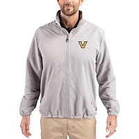 Men's Cutter & Buck Gray Vanderbilt Commodores Charter Eco Recycled Full-Zip Jacket