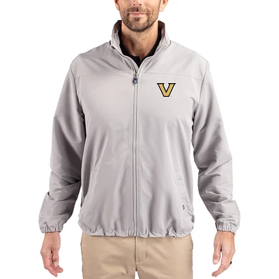 Men's Cutter & Buck Gray Vanderbilt Commodores Charter Eco Recycled Full-Zip Jacket