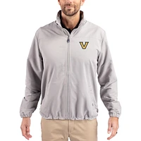 Men's Cutter & Buck Gray Vanderbilt Commodores Charter Eco Recycled Full-Zip Jacket