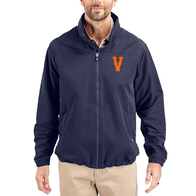 Men's Cutter & Buck Navy Virginia Cavaliers Charter Eco Recycled Full-Zip Jacket