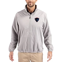 Men's Cutter & Buck Gray DePaul Blue Demons Charter Eco Recycled Full-Zip Jacket