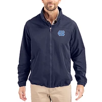 Men's Cutter & Buck Navy North Carolina Tar Heels Charter Eco Recycled Full-Zip Jacket