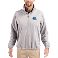 Men's Cutter & Buck Gray North Carolina Tar Heels Charter Eco Recycled Full-Zip Jacket
