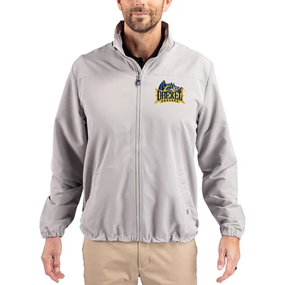 Men's Cutter & Buck Gray Drexel Dragons Charter Eco Recycled Full-Zip Jacket