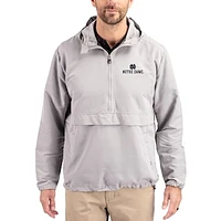 Men's Cutter & Buck Gray Notre Dame Fighting Irish Charter Eco Recycled Half-Zip Anorak Jacket