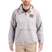 Men's Cutter & Buck Gray Bethune-Cookman Wildcats Charter Eco Recycled Half-Zip Anorak Jacket