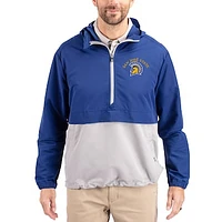 Men's Cutter & Buck San Jose State Spartans Charter Eco Recycled Half-Zip Anorak Jacket