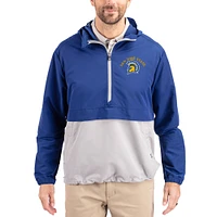 Men's Cutter & Buck San Jose State Spartans Charter Eco Recycled Half-Zip Anorak Jacket