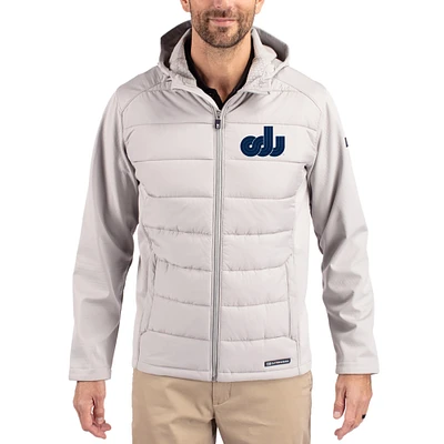 Men's Cutter & Buck Gray Old Dominion Monarchs Evoke Hybrid Eco Softshell Recycled Full Zip Hooded Jacket