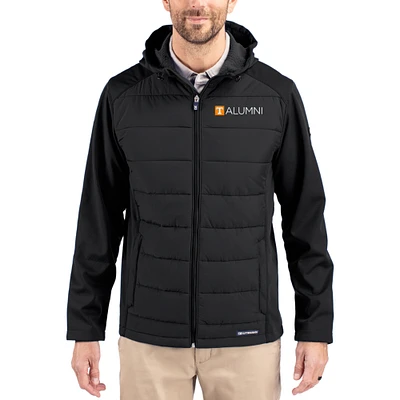 Men's Cutter & Buck Tennessee Volunteers Evoke Hybrid Eco Softshell Recycled Full Zip Hooded Jacket