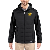 Men's Cutter & Buck Baylor Bears Evoke Hybrid Eco Softshell Recycled Full Zip Hooded Jacket