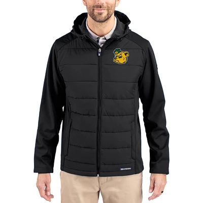 Men's Cutter & Buck Baylor Bears Evoke Hybrid Eco Softshell Recycled Full Zip Hooded Jacket