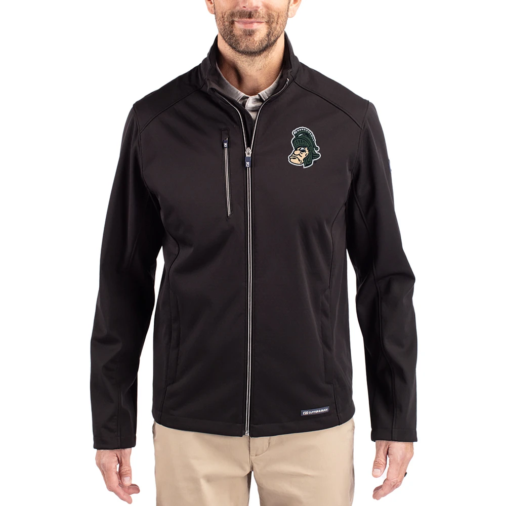 Men's Cutter & Buck Michigan State Spartans Evoke Eco Softshell Recycled Full-Zip Jacket