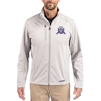 Men's Cutter & Buck Northwestern Wildcats Evoke Eco Softshell Recycled Full-Zip Jacket