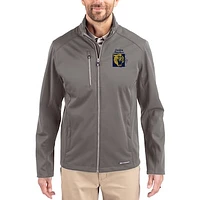 Men's Cutter & Buck Gray FIU Panthers Evoke Eco Softshell Recycled Full-Zip Jacket