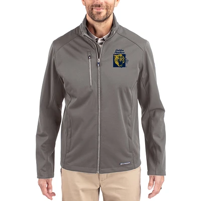 Men's Cutter & Buck Gray FIU Panthers Evoke Eco Softshell Recycled Full-Zip Jacket