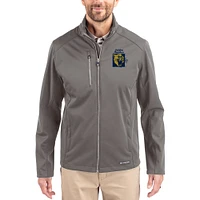 Men's Cutter & Buck Gray FIU Panthers Evoke Eco Softshell Recycled Full-Zip Jacket