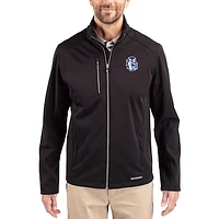 Men's Cutter & Buck Black Fresno State Bulldogs Evoke Eco Softshell Recycled Full-Zip Jacket