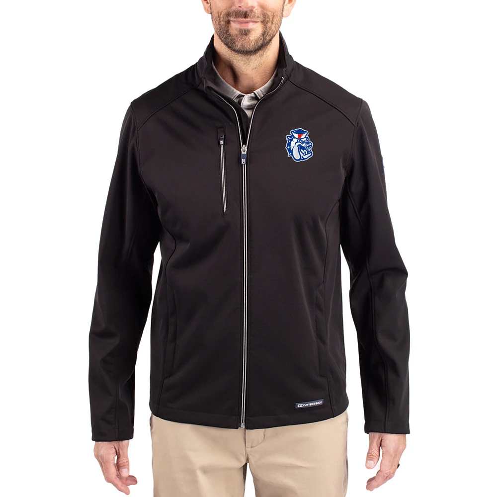 Men's Cutter & Buck Black Fresno State Bulldogs Evoke Eco Softshell Recycled Full-Zip Jacket