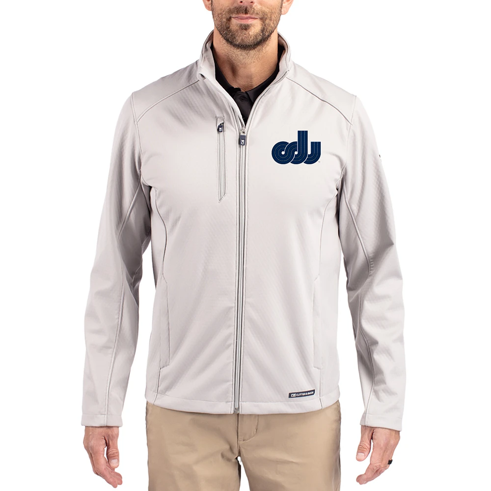 Men's Cutter & Buck Gray Old Dominion Monarchs Evoke Eco Softshell Recycled Full-Zip Jacket