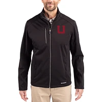 Men's Cutter & Buck Utah Utes Evoke Eco Softshell Recycled Full-Zip Jacket