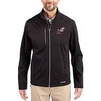 Men's Cutter & Buck Black Arkansas Razorbacks Evoke Eco Softshell Recycled Full-Zip Jacket