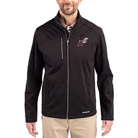 Men's Cutter & Buck Black Arkansas Razorbacks Evoke Eco Softshell Recycled Full-Zip Jacket