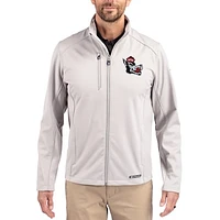 Men's Cutter & Buck Gray NC State Wolfpack Evoke Eco Softshell Recycled Full-Zip Jacket