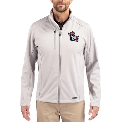 Men's Cutter & Buck Gray NC State Wolfpack Evoke Eco Softshell Recycled Full-Zip Jacket